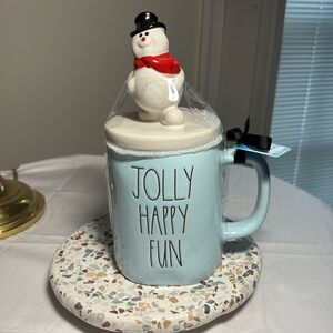 Rae Dunn Jolly Happy Fun coffee/tea mug with frosty topper